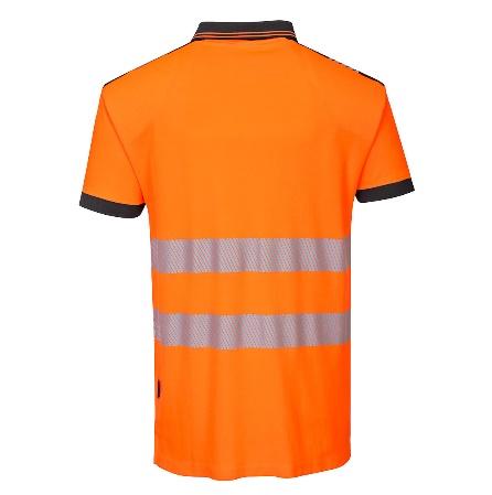 PORTWEST T180 – PW3 Hi-Vis Polo Gömlek S/S Turuncu/Siyah