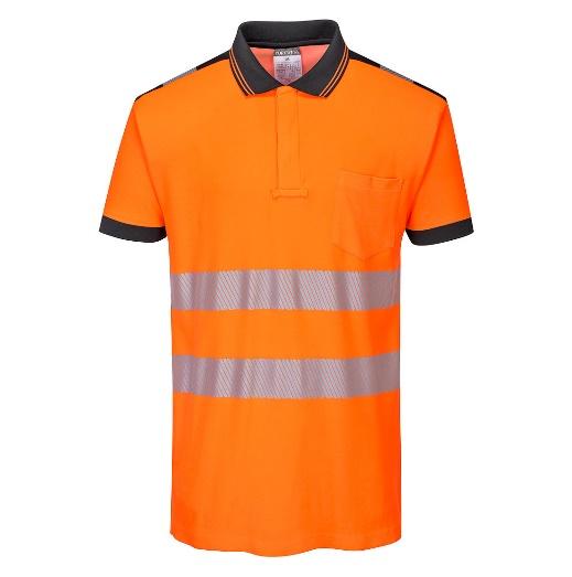 PORTWEST T180 – PW3 Hi-Vis Polo Gömlek S/S Turuncu/Siyah